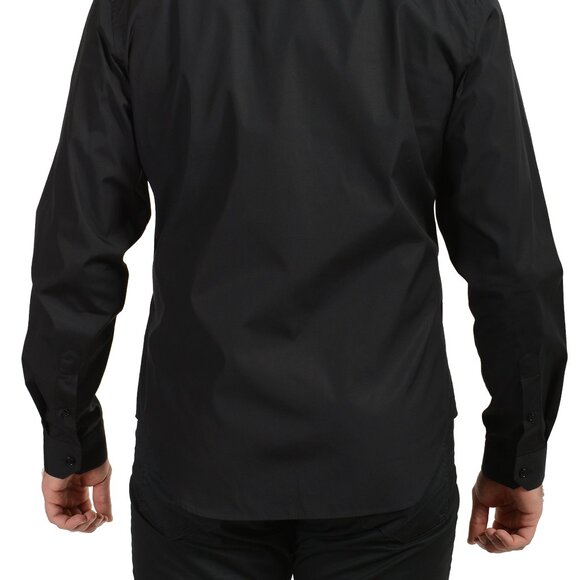 Versace Men's Black & Gray Heritage Print Long Sleeve Dress Shirt US 16 IT 41 - Picture 3 of 5